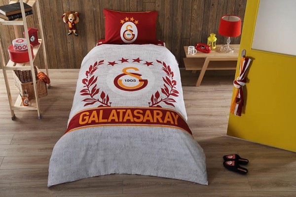 Ta Galatasaray Grey Tek Kiilik Lisansl Nevresim Takm